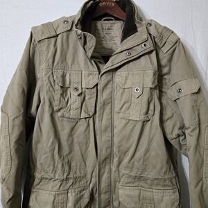 LL Bean Original Barn Jacket Mens M Tan Full Zip Sherpa Lined Field Coat‎ Chore